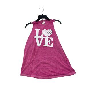 No Boundaries NWT Girl's Love Tank Top With Heart Graphic Size M Pink Casual